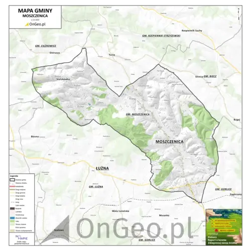 Mapa gminy Moszczenica